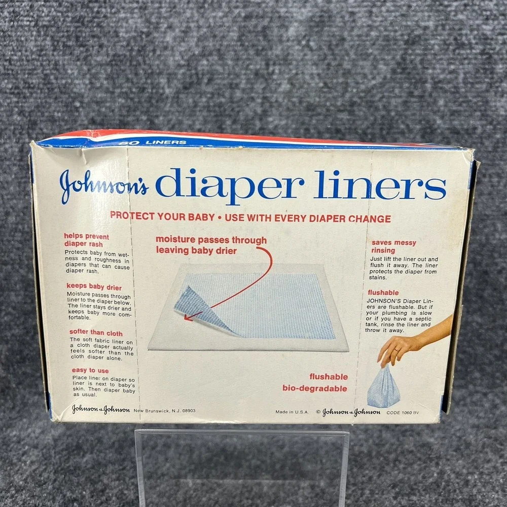 Vintage Johnson & Johnson NIB Baby Diaper Liners For Cloth Diapers Movie TV Prop